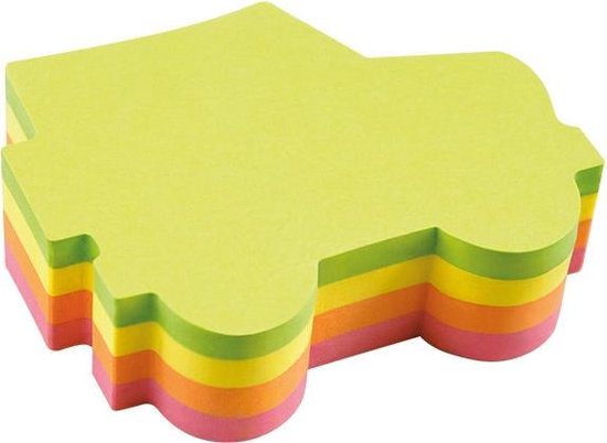 inFO Notes Shaped Cube 70 x 70 mm “Offroad”, 200 Sheets – Green/Yellow/Orange/Pink