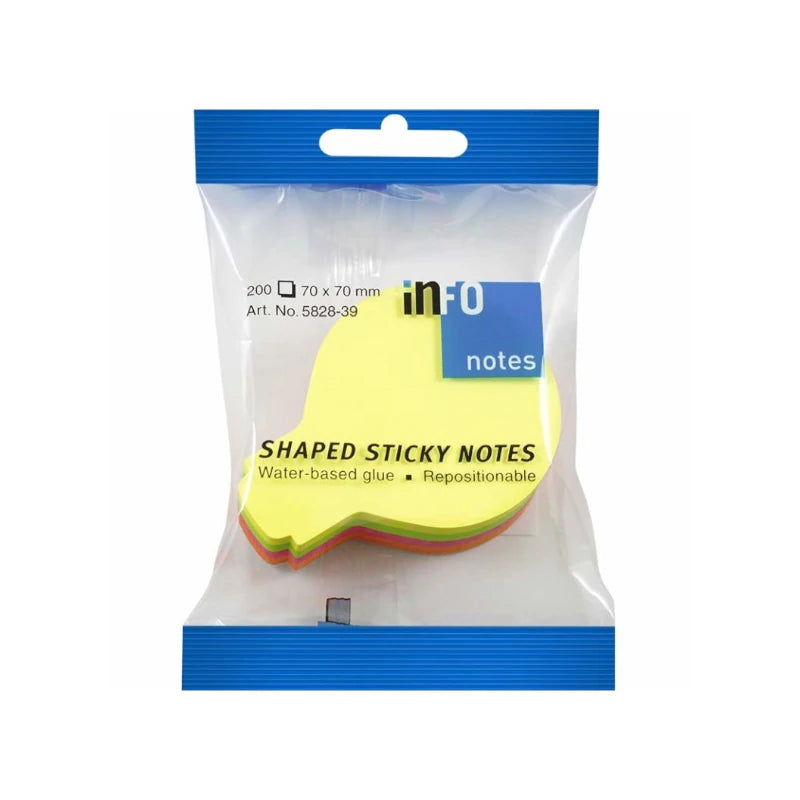 inFO Notes Shaped Cube 70 x 70 mm “Light Bulb”, 200 Sheets – Yellow/Green/Pink/Orange