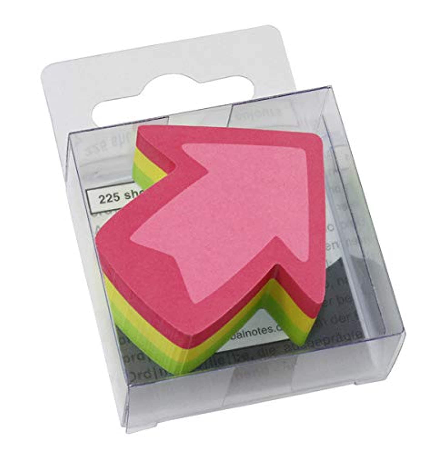 inFO Notes Mini Cube 50 x 50 mm “Arrow”, 225 Sheets – Pink/Yellow/Green