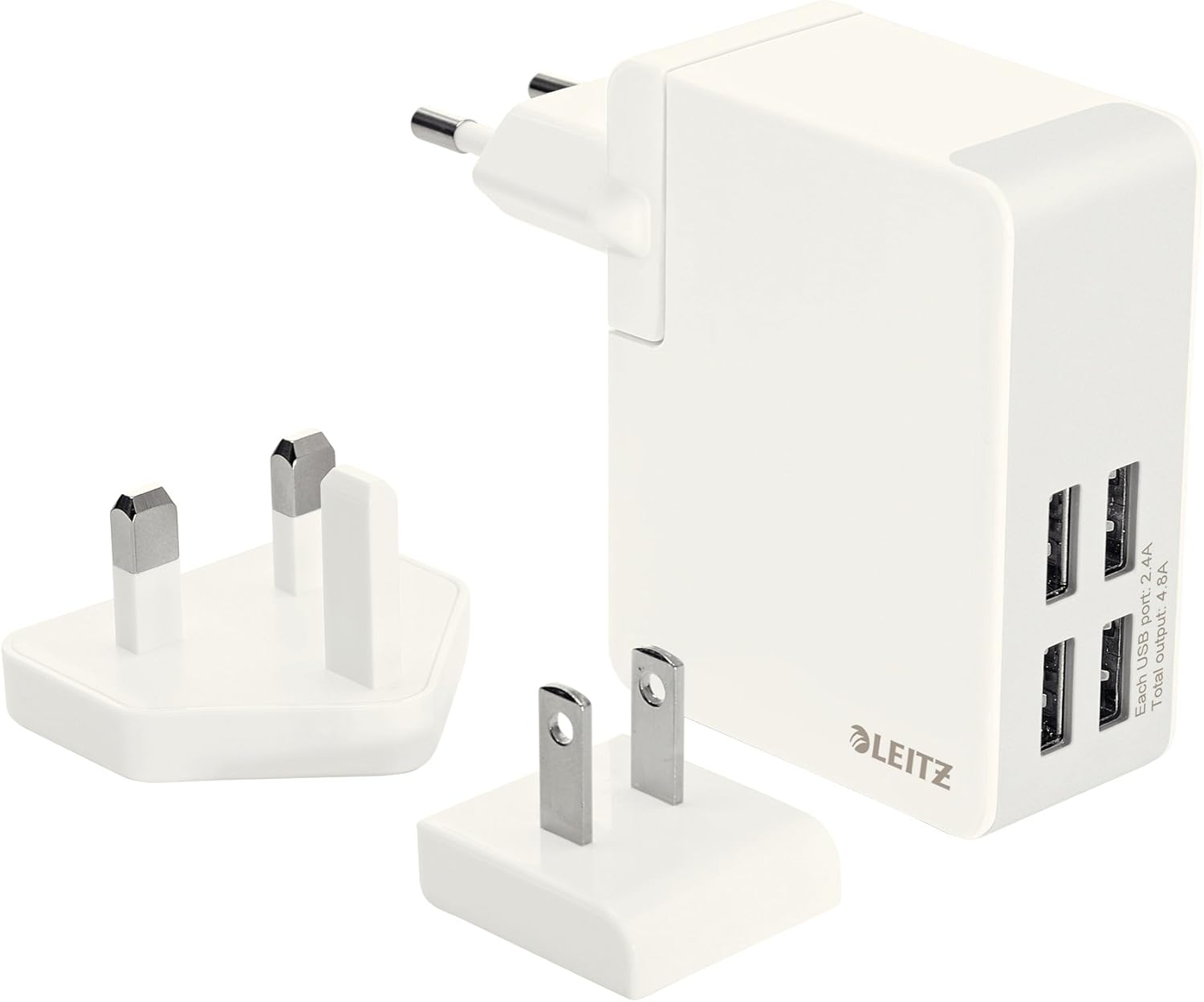 Leitz 24W USB Traveller Wall Charger, 4 Plug Adapters