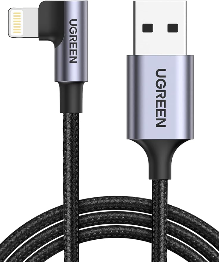 UGREEN USB-A to Lightning Cable (Right Angle, 1m)