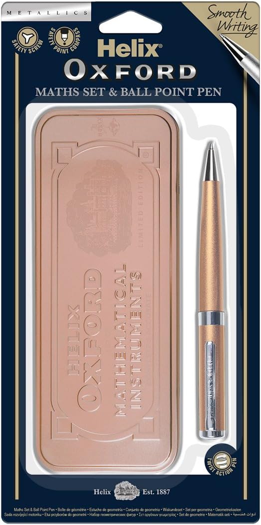 Helix Oxford Gold Maths Set & Pen