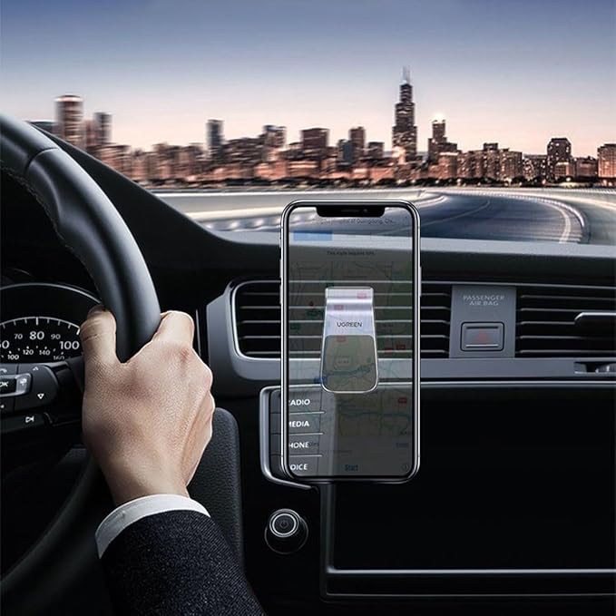 UGREEN Universal Magnetic Car Phone Holder for Ventilation Grille (Silver/Black Magnet)