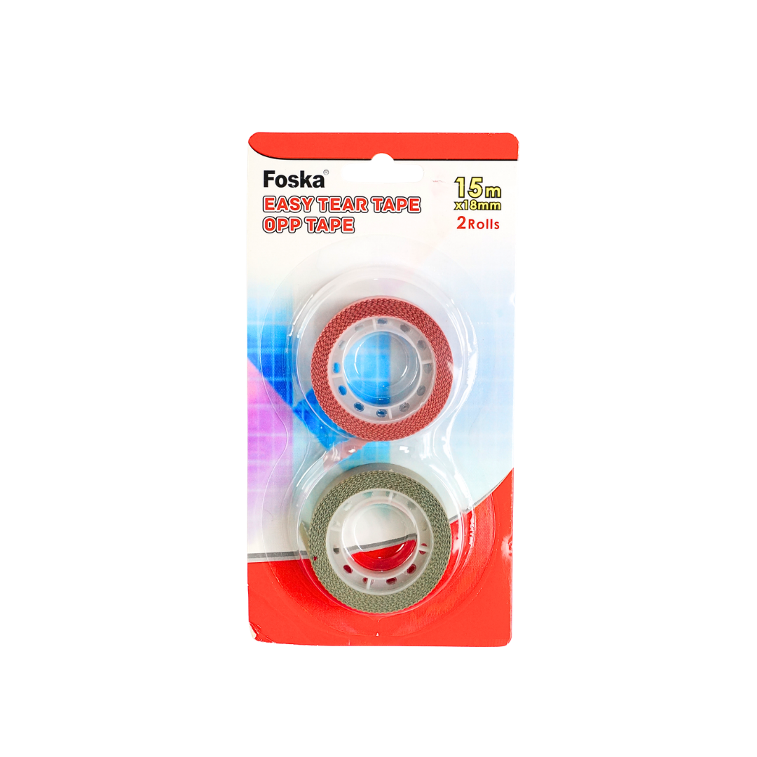 Easy Tear OPP Tape 18mm x 15m – Pack of 2 Rolls