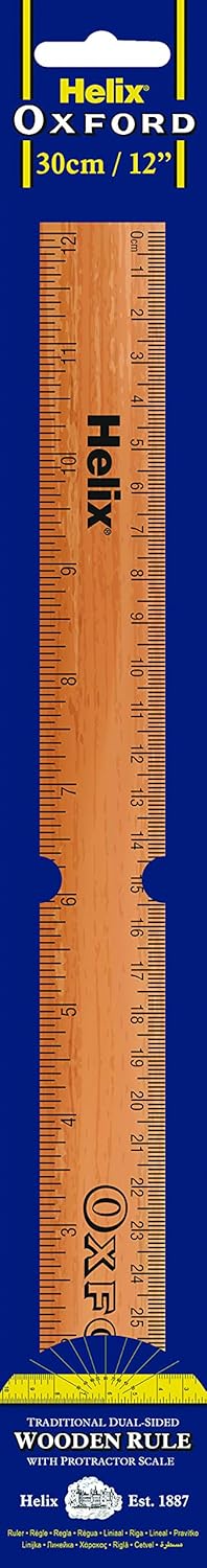 Helix Oxford Wooden Ruler 30 Cm