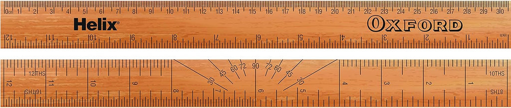 Standard 30 Cm Ruler Helix Oxford Wooden Ruler 30 Cm | Rulers