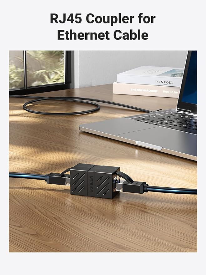 UGREEN RJ45 Network Keystone Jack Inline Coupler Female to Female 1PC - Black