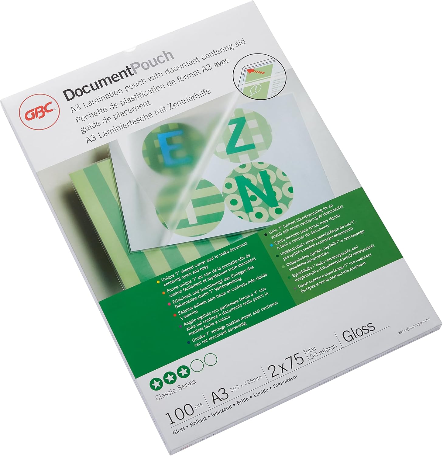 GBC Laminating Pouches A3 75 µm (Pack 100)