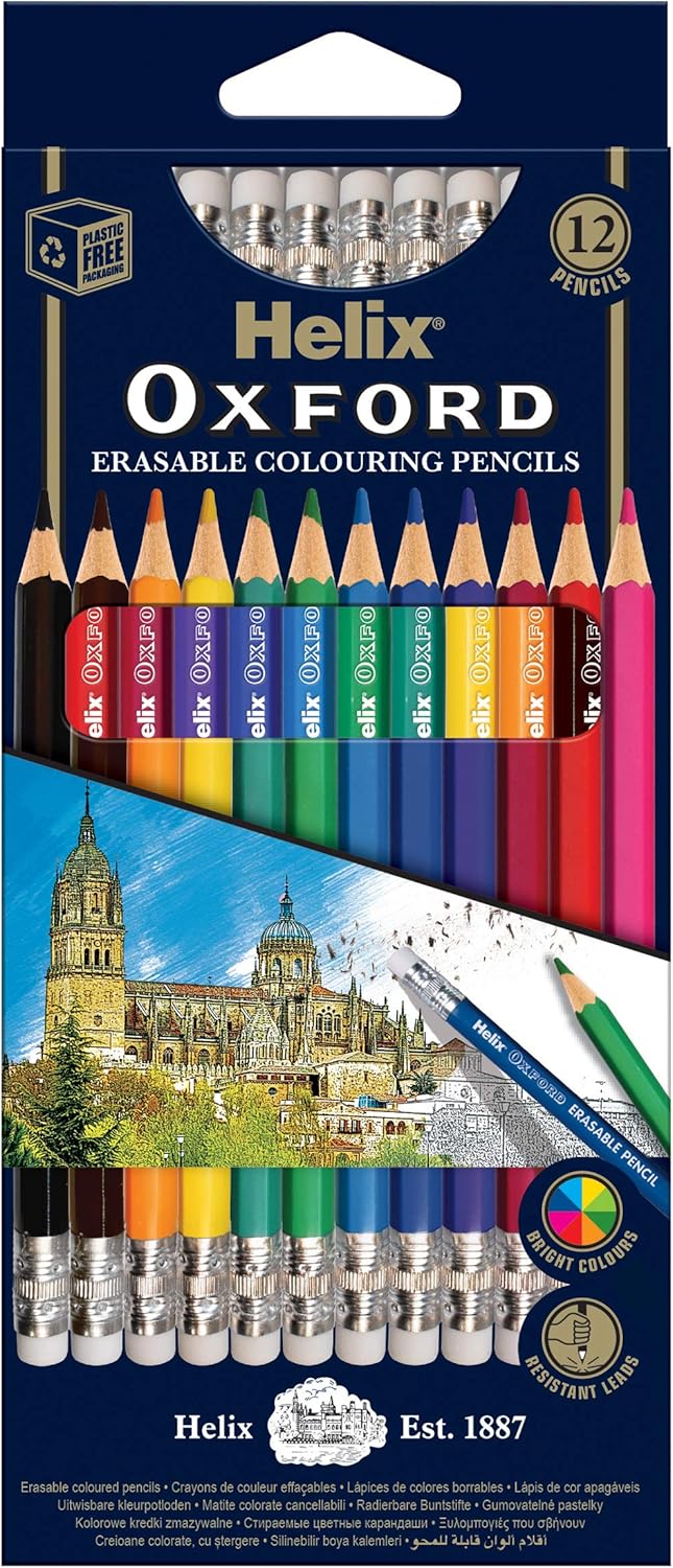 Helix Erasable Colour Pencil X 12