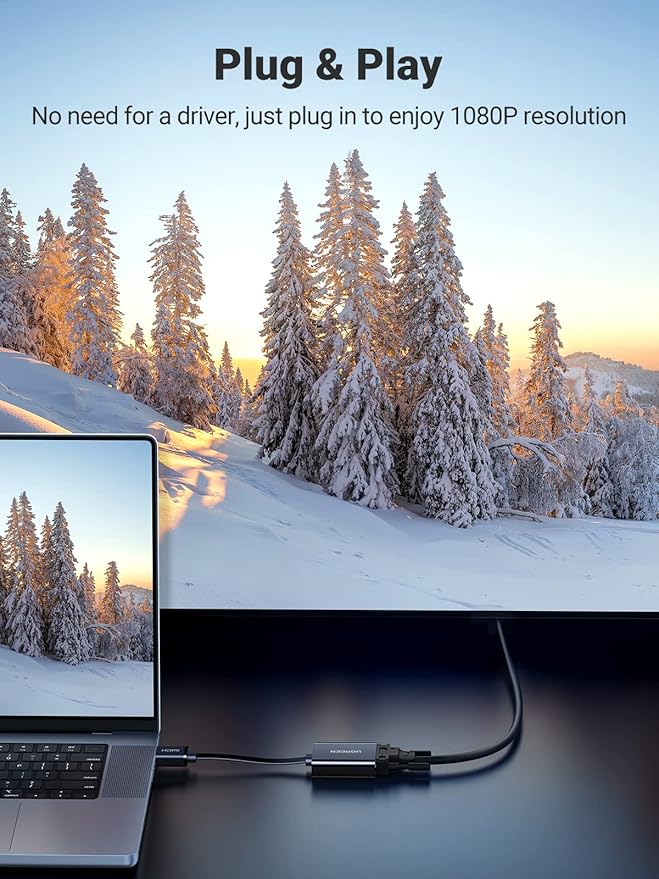 UGREEN HDMI to VGA Adapter Cable (Black)