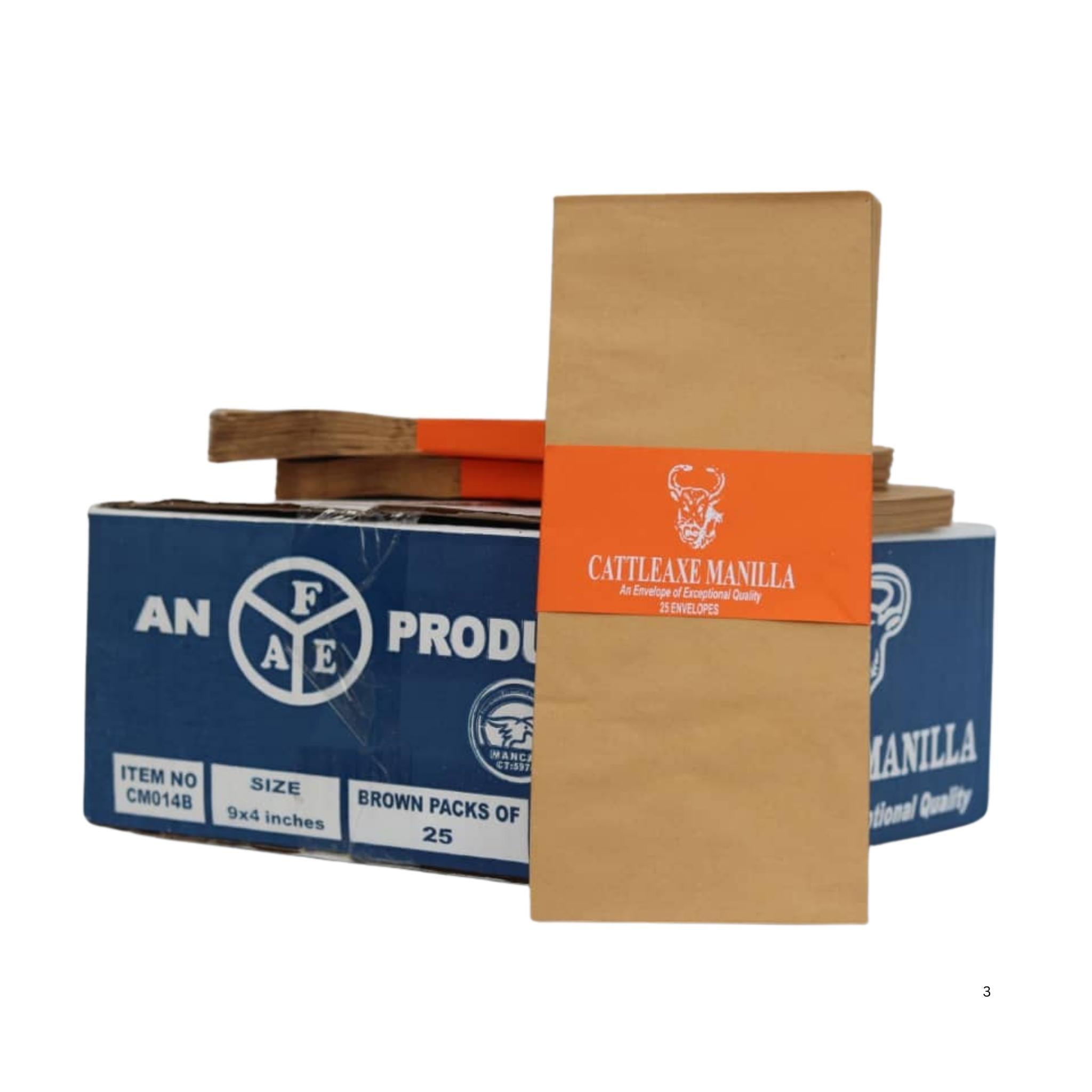 Cattleaxe Manila Brown Envelopes 9 X 4