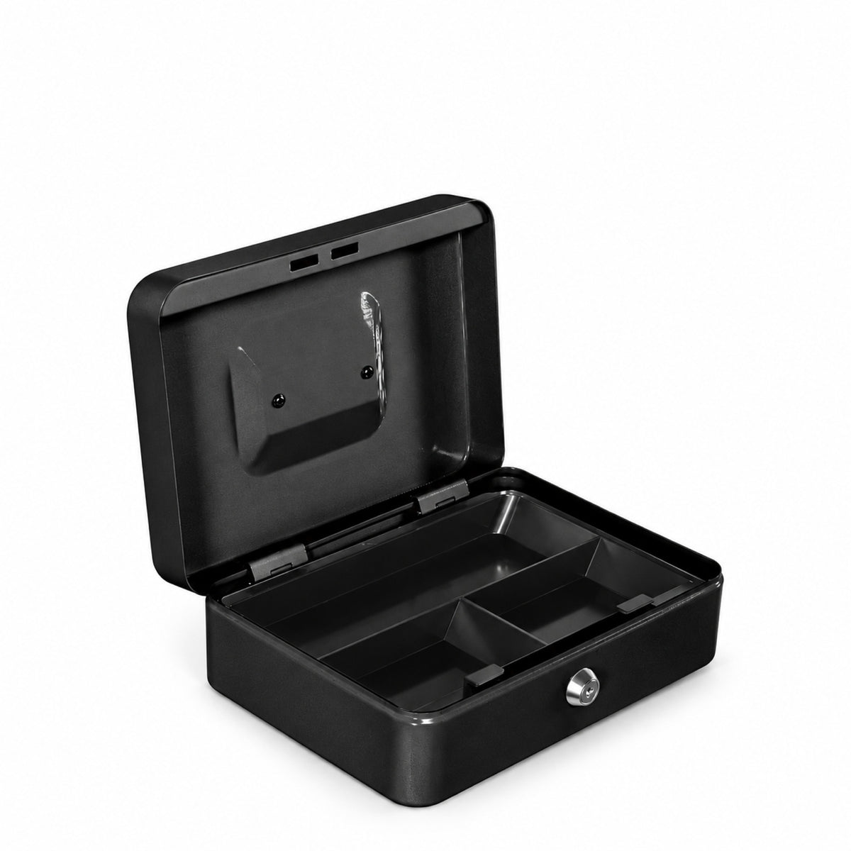 Ashford Safes CB0302 Cash Box (25cm) - Black (key lock) Open - Office R Us