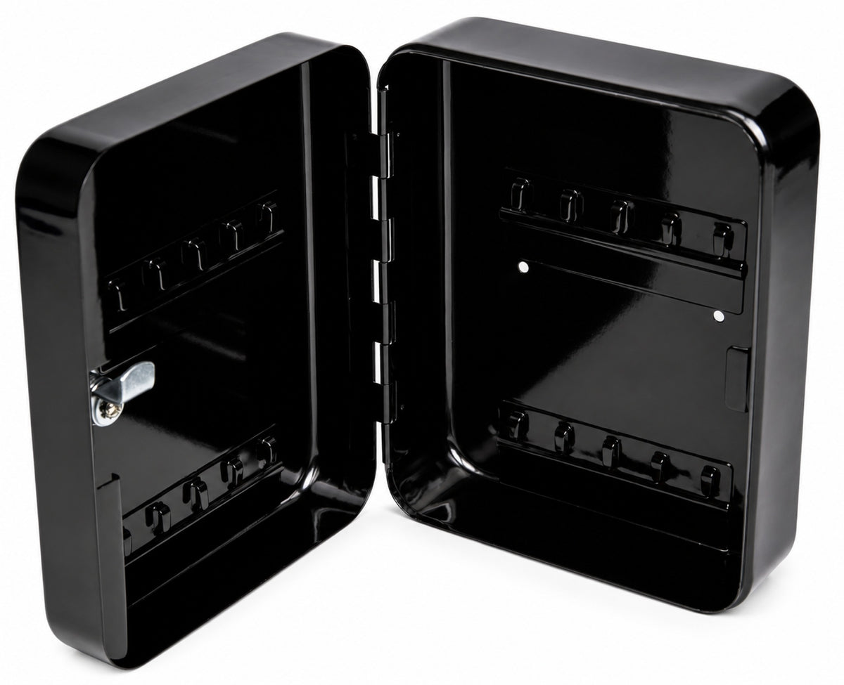 Ashford Safes KB0301K Key Box (20 Keys) - Black Open - Office R Us