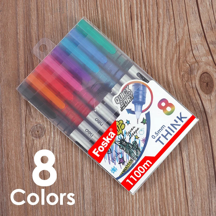 Colourful Gel Pen Set 0.5mm – 8 Colours