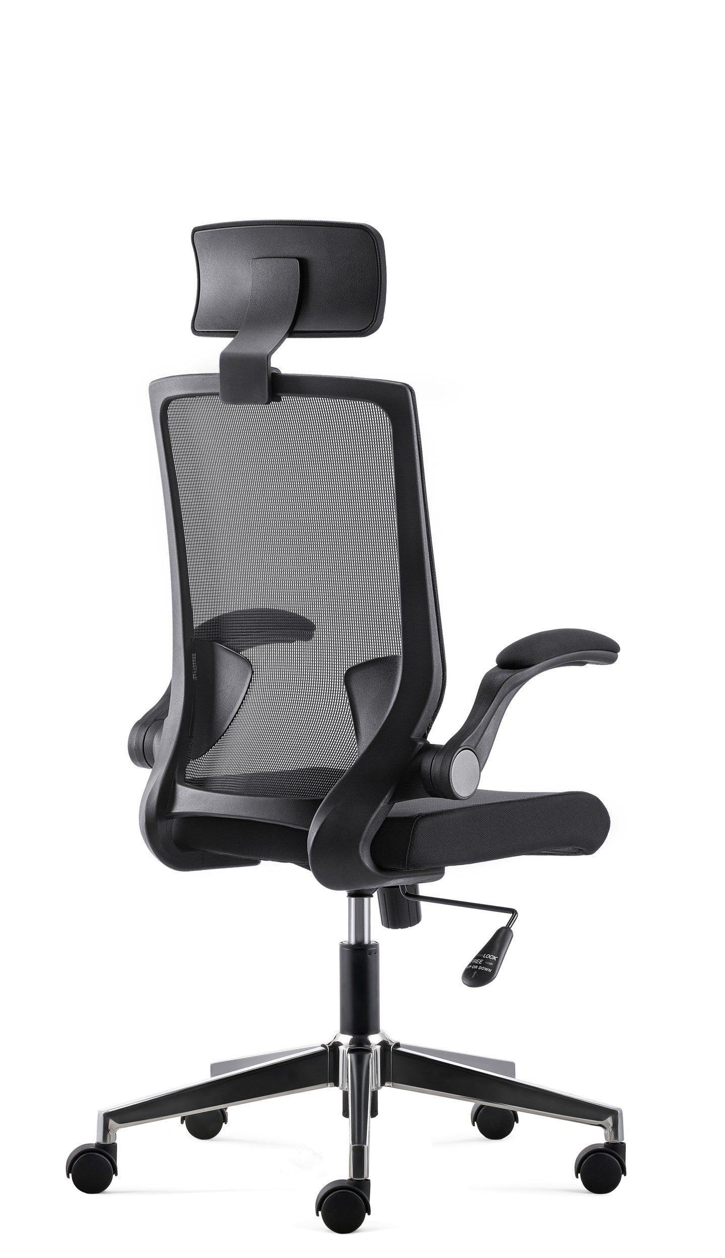 D255(Highback) - Managerial Mesh Chair - Chrome Base Back Angle - Office R Us