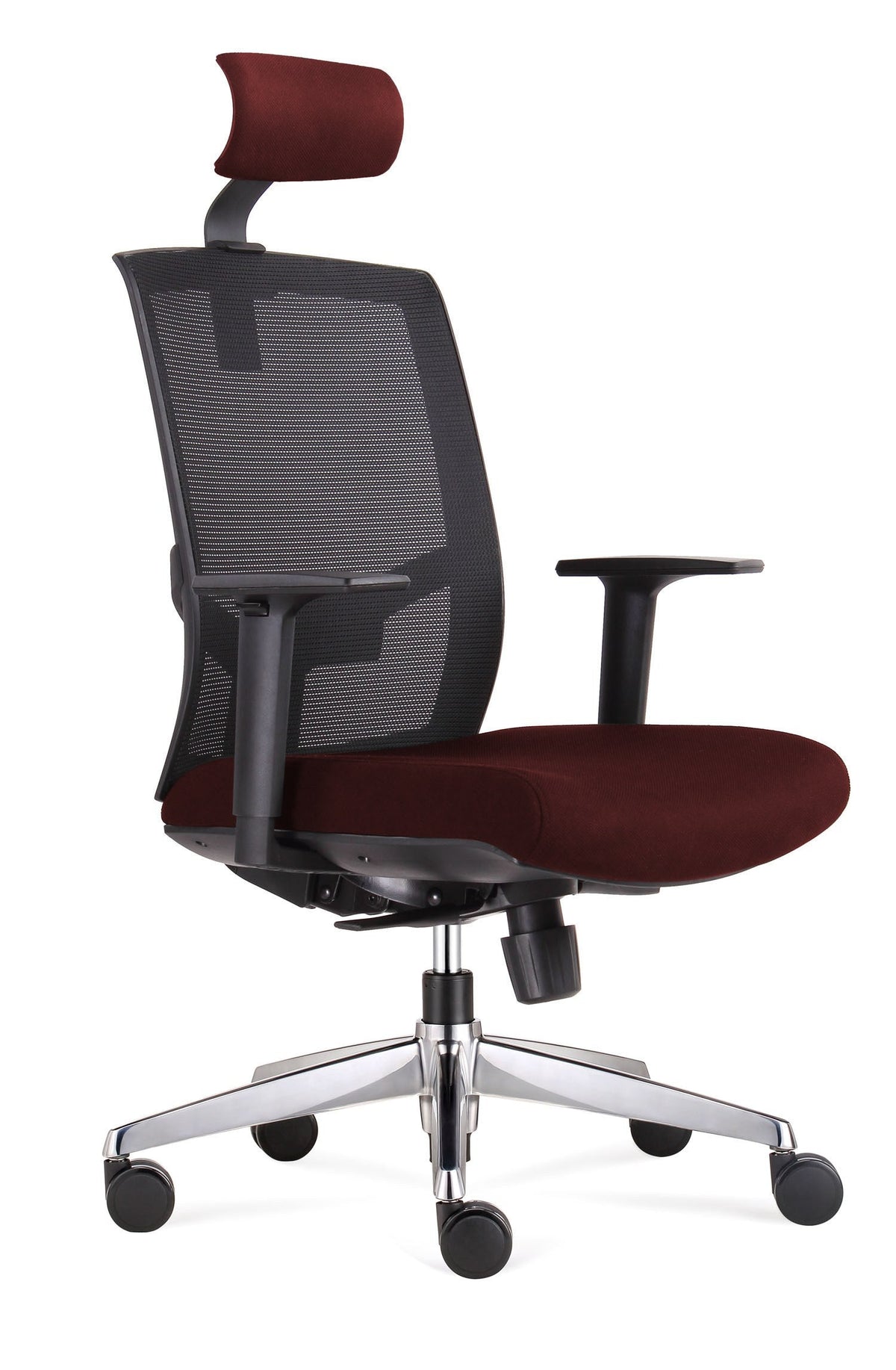 I-FREE - Executive Mesh Chair - Wine/Black Angle - Office R Us