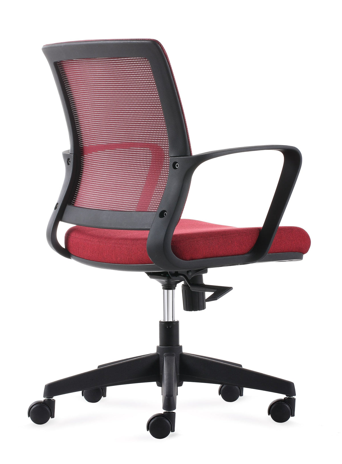 Joy - Task Chair - Burgundy Back Angle - Office R Us
