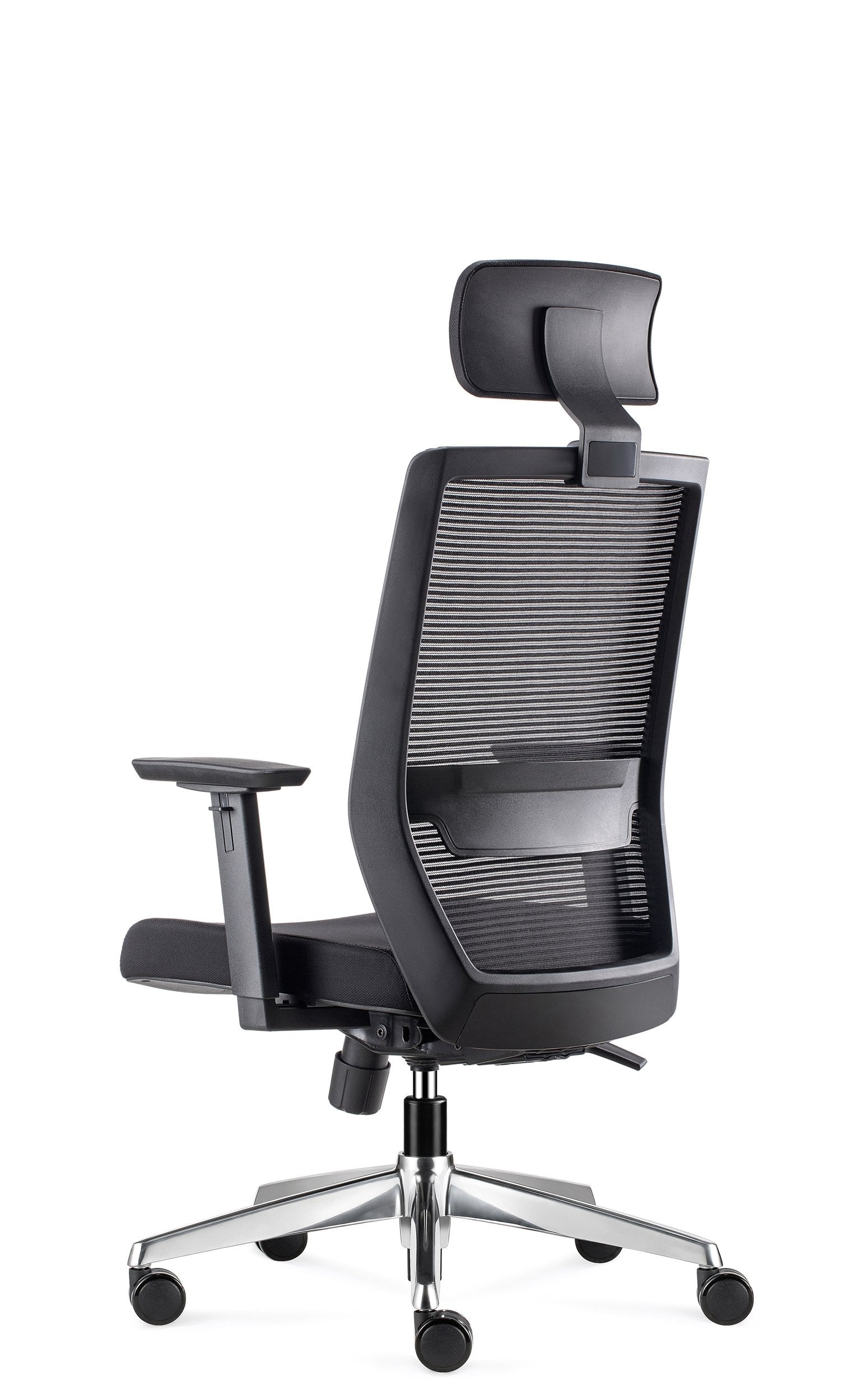 Polo - Executive Mesh Chair - Black Back Angle - Office R Us