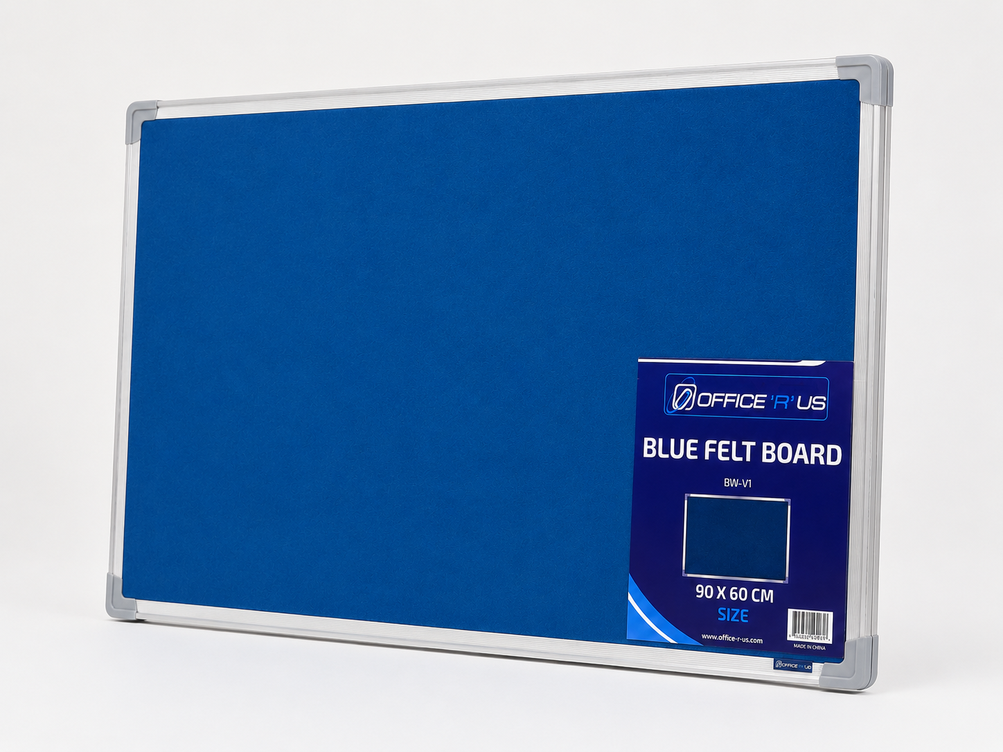 90 x 60cm Felt Notice Board with Aluminium Frame