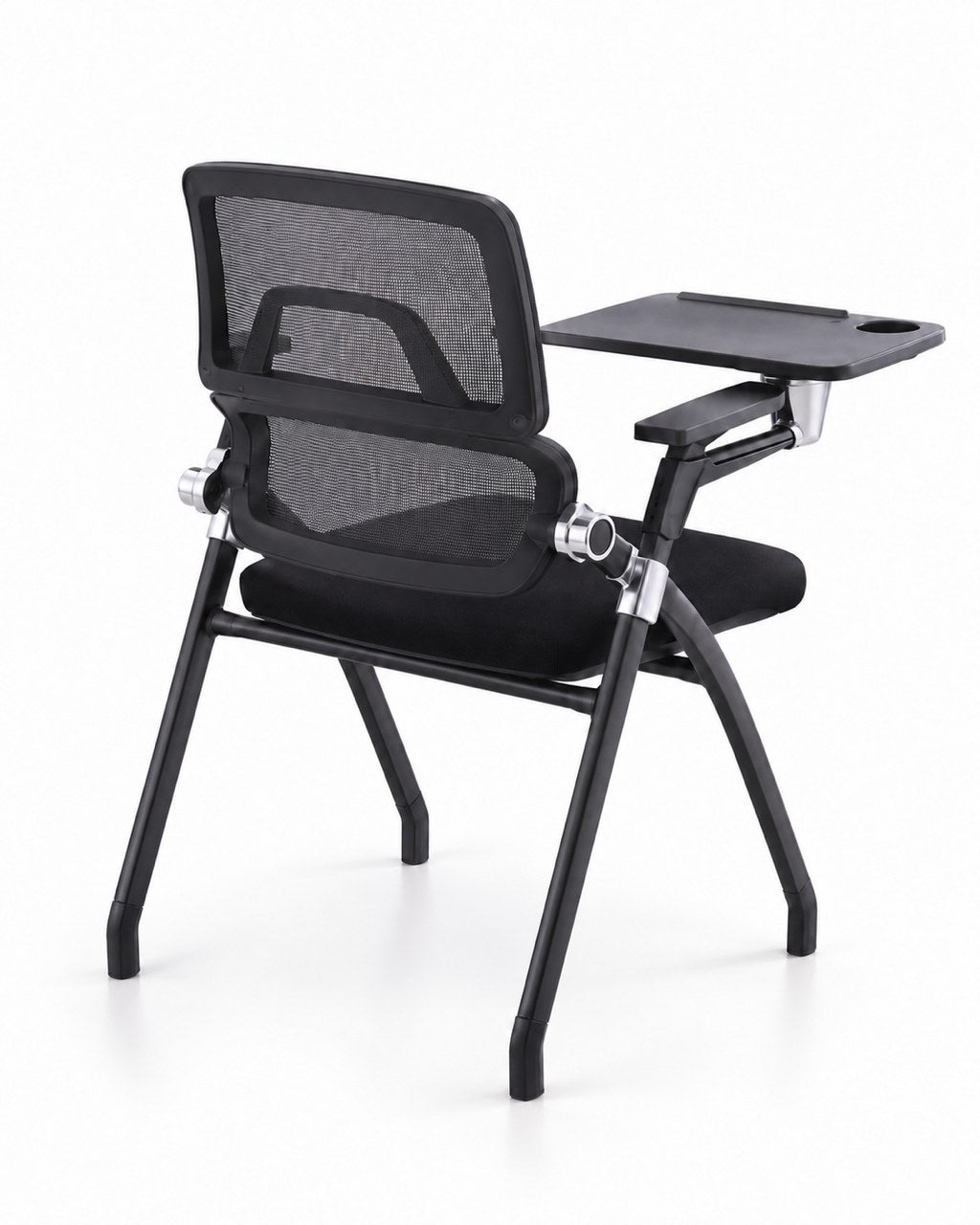 DY-K02 - Folding Training Chair with Writing Pad - Black Rear Angle - Office R Us
