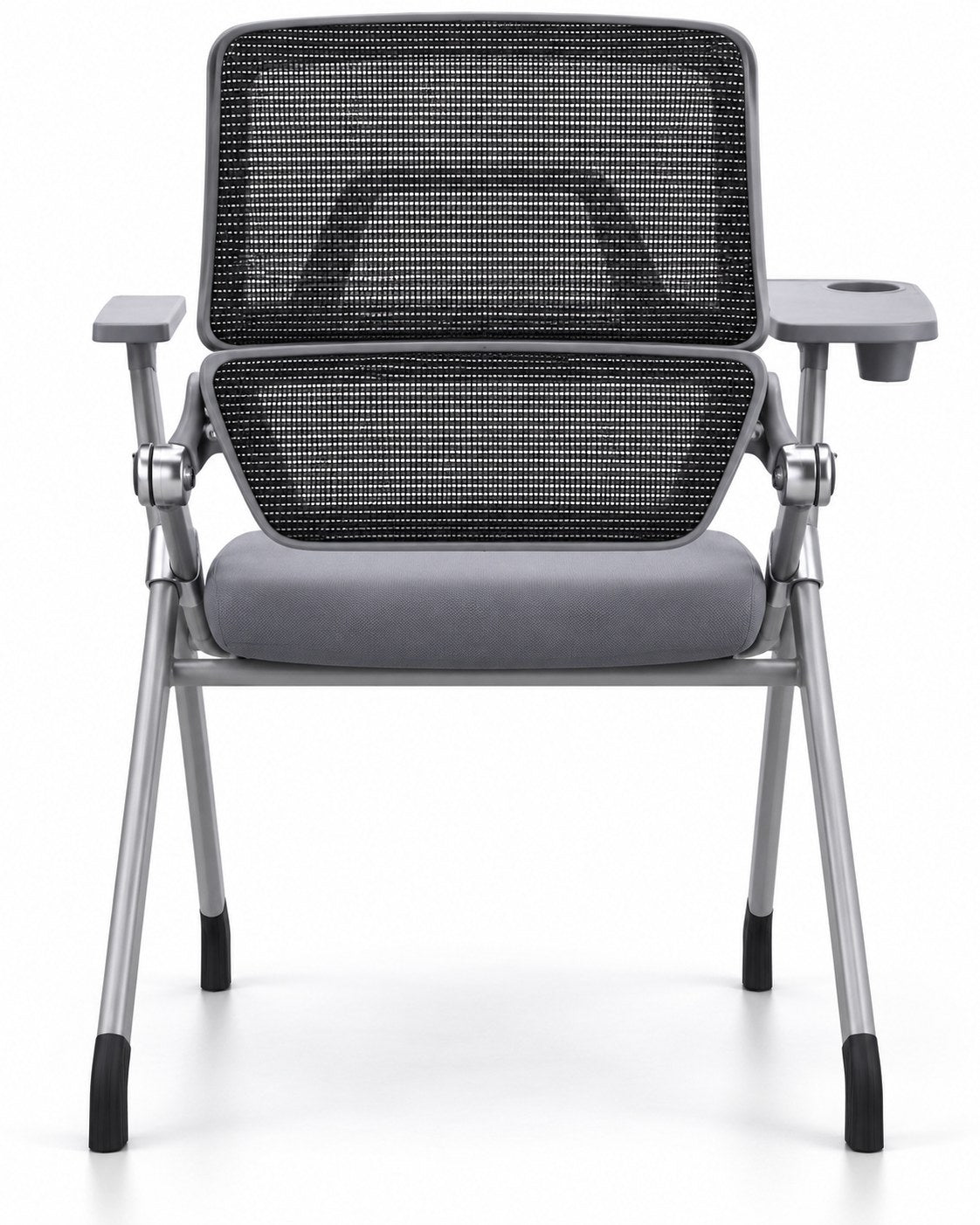 DY-K02 - Folding Training Chair with Writing Pad - Grey Back View - Office R Us