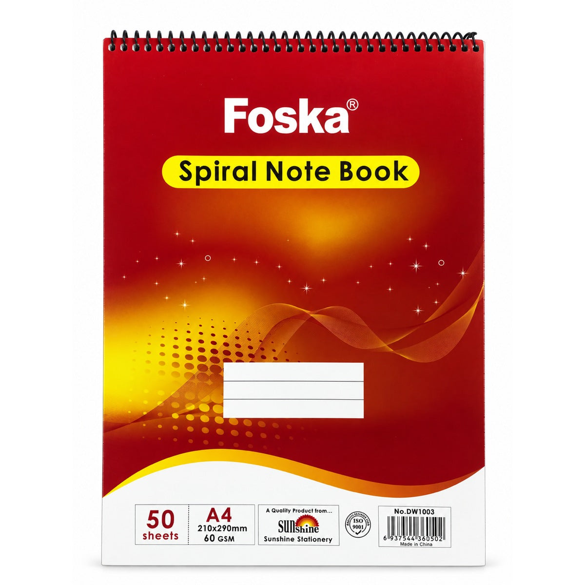 Foska Spiral Note Book A4 lined, 50 sheets, front cover