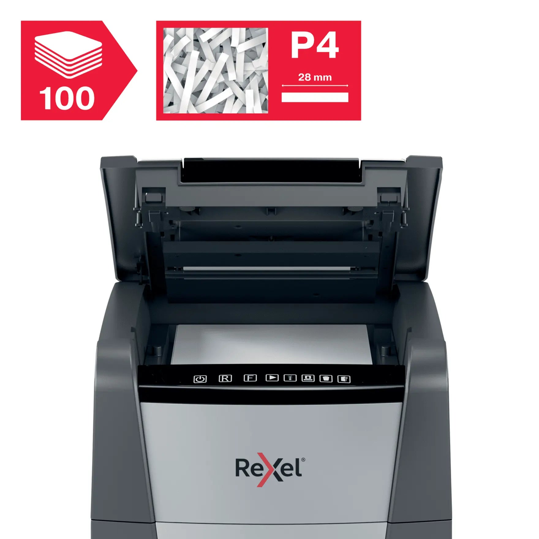 Rexel Optimum AutoFeed+ 100X Automatic Cross Cut Paper Shredder