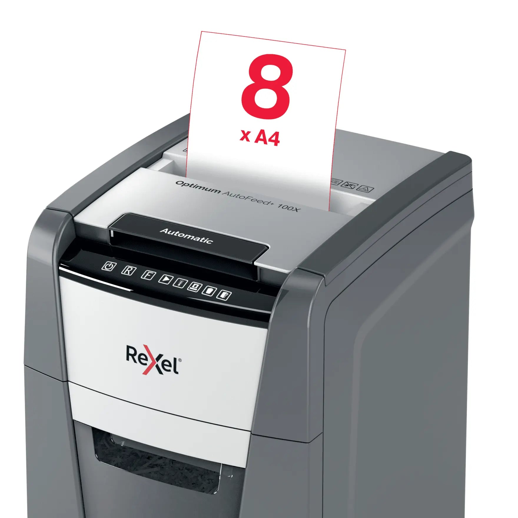 Rexel Optimum AutoFeed+ 100X Automatic Cross Cut Paper Shredder