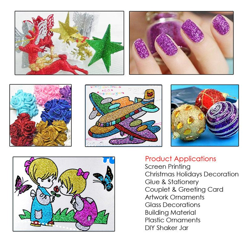 Cosmetic Glitter Powder Shakers 10.7g – Set of 12 Colors