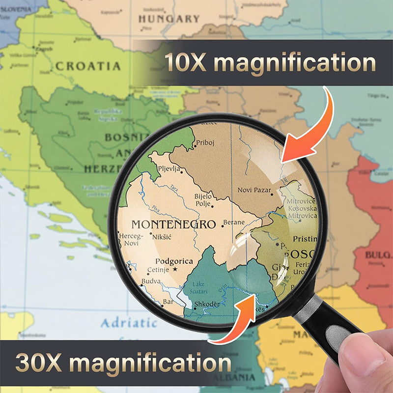 Metal Handheld Glass Magnifier 100 mm – 3x