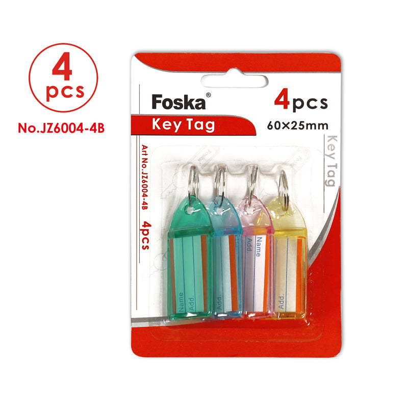 Translucent Name Card Key Tags – Pack of 4