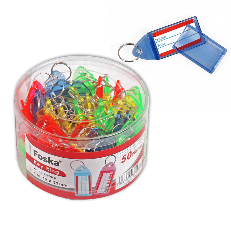 Translucent Name Card Key Tags – Tub of 50