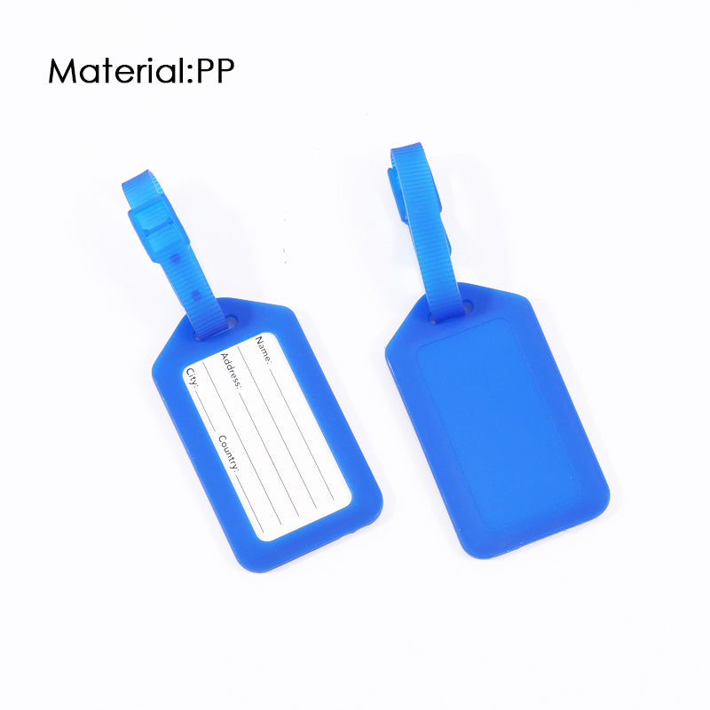 Plastic Luggage Tags with Strap – Pack of 2