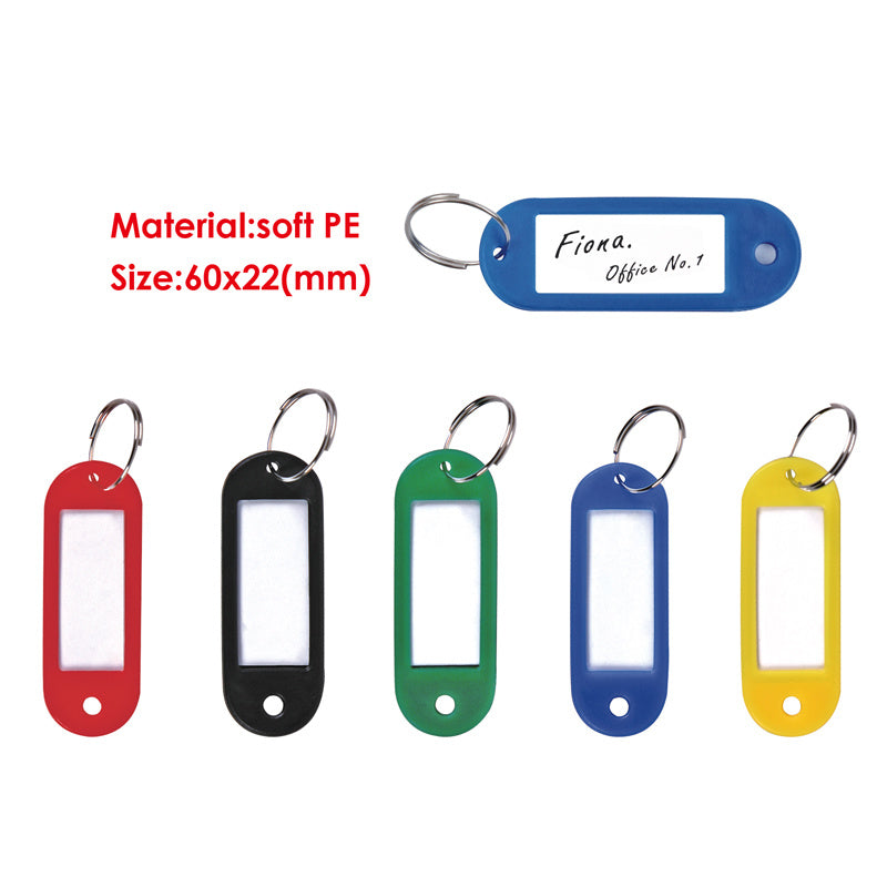 Soft Plastic Name Key Chain Tags – Pack of 6