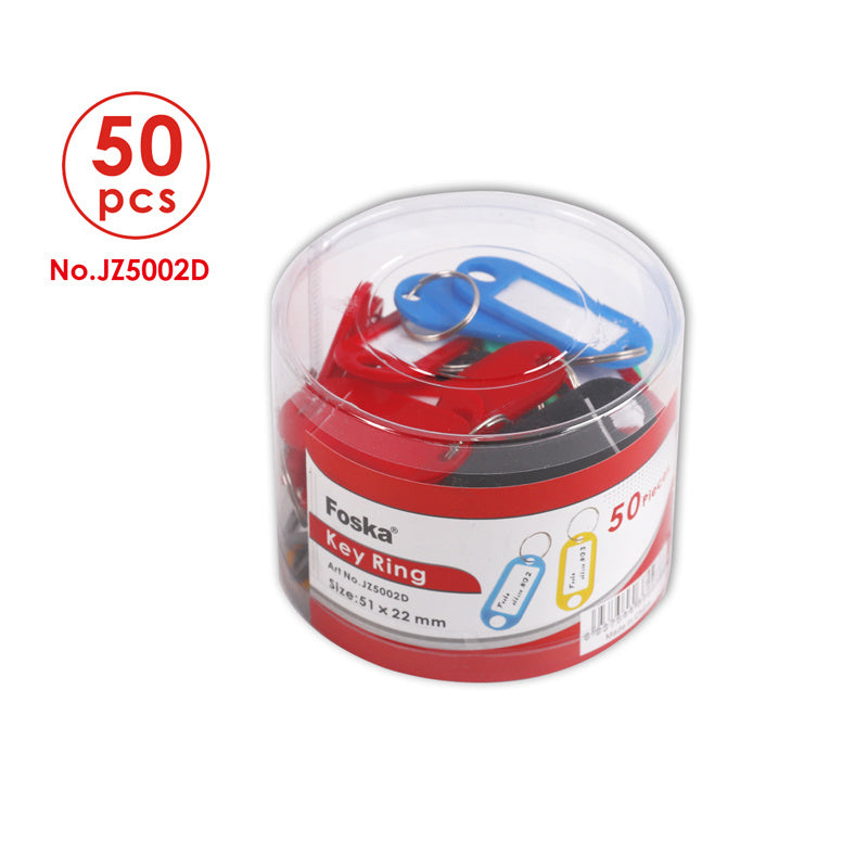 Hard Plastic Name Card Key Ring Tags – Tub of 50