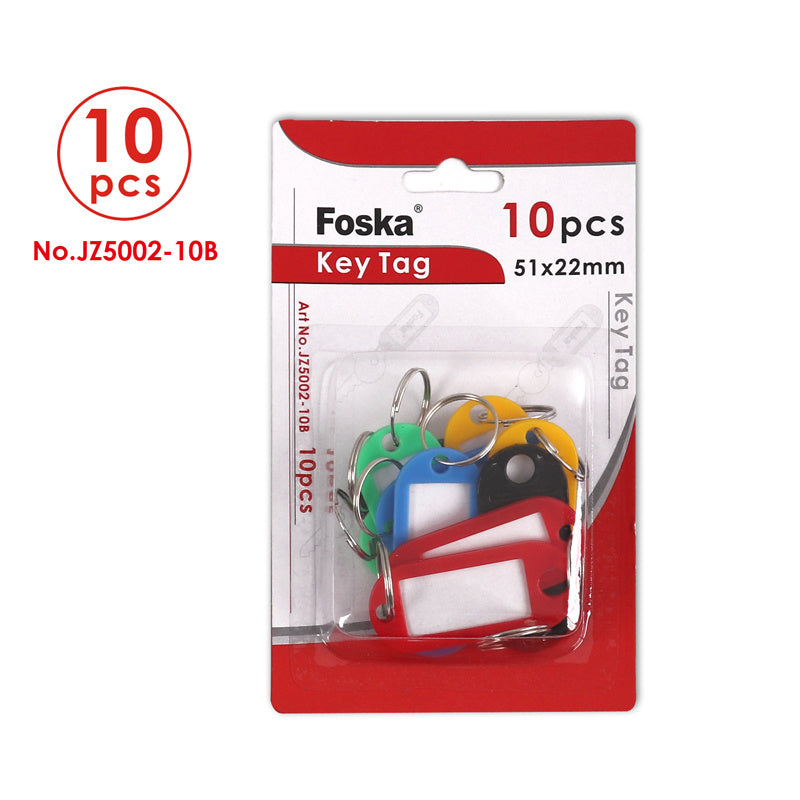 Hard Plastic Name Card Key Ring Tags – Pack of 10