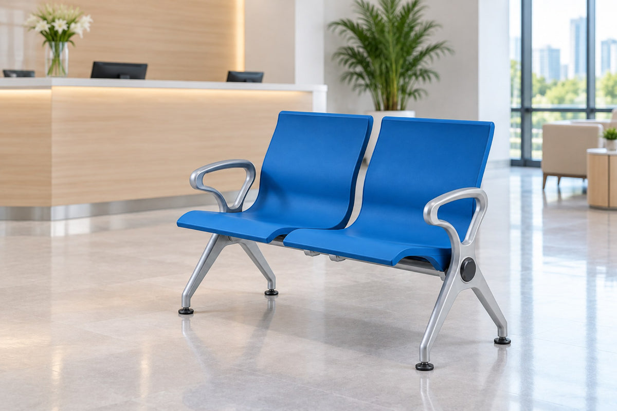 Embassy 2 Seater - PU Waiting Chair - Blue Lifestyle - Office R Us