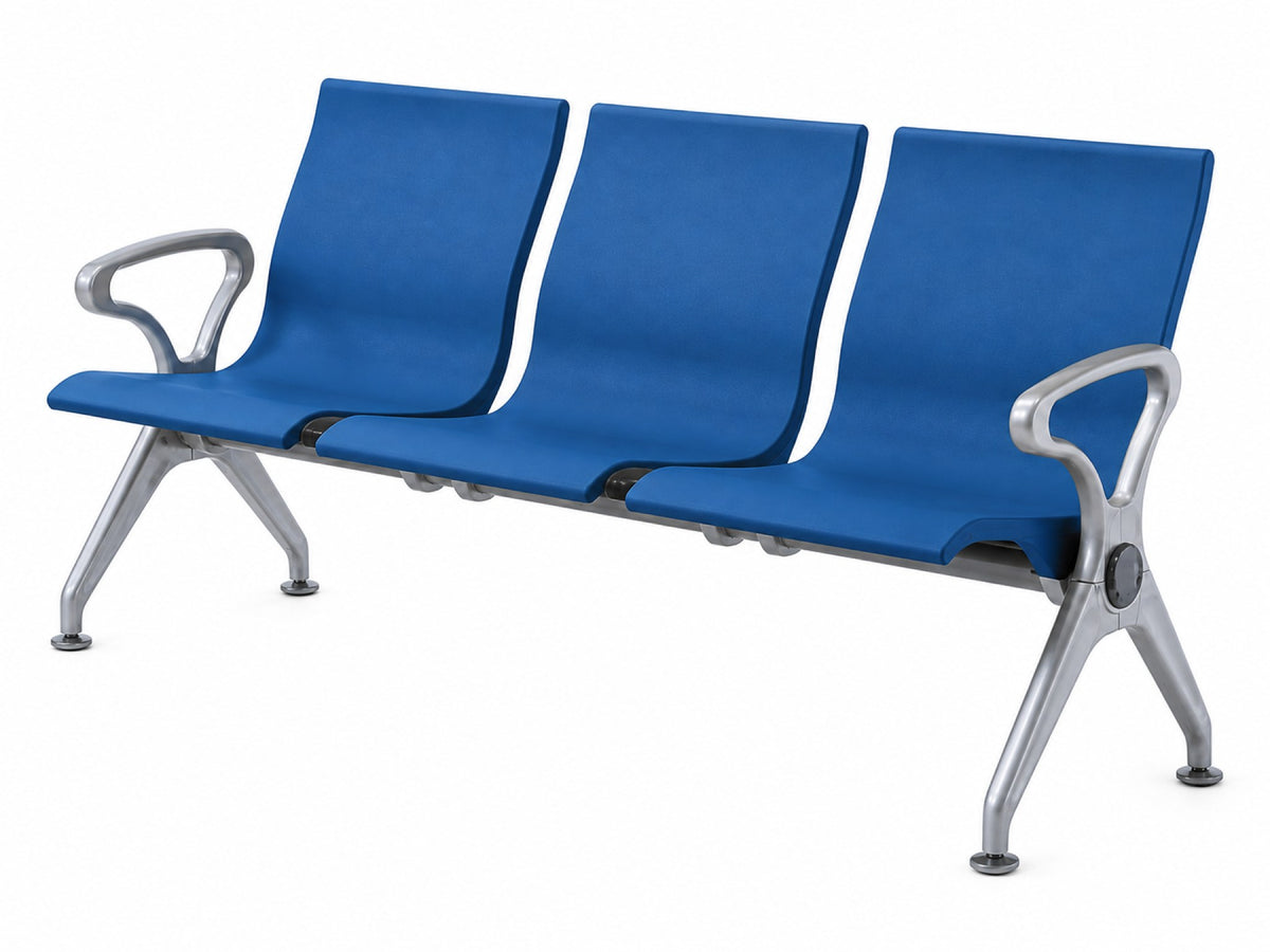 Embassy 3 Seater - PU Waiting Chair - Blue - Office R Us
