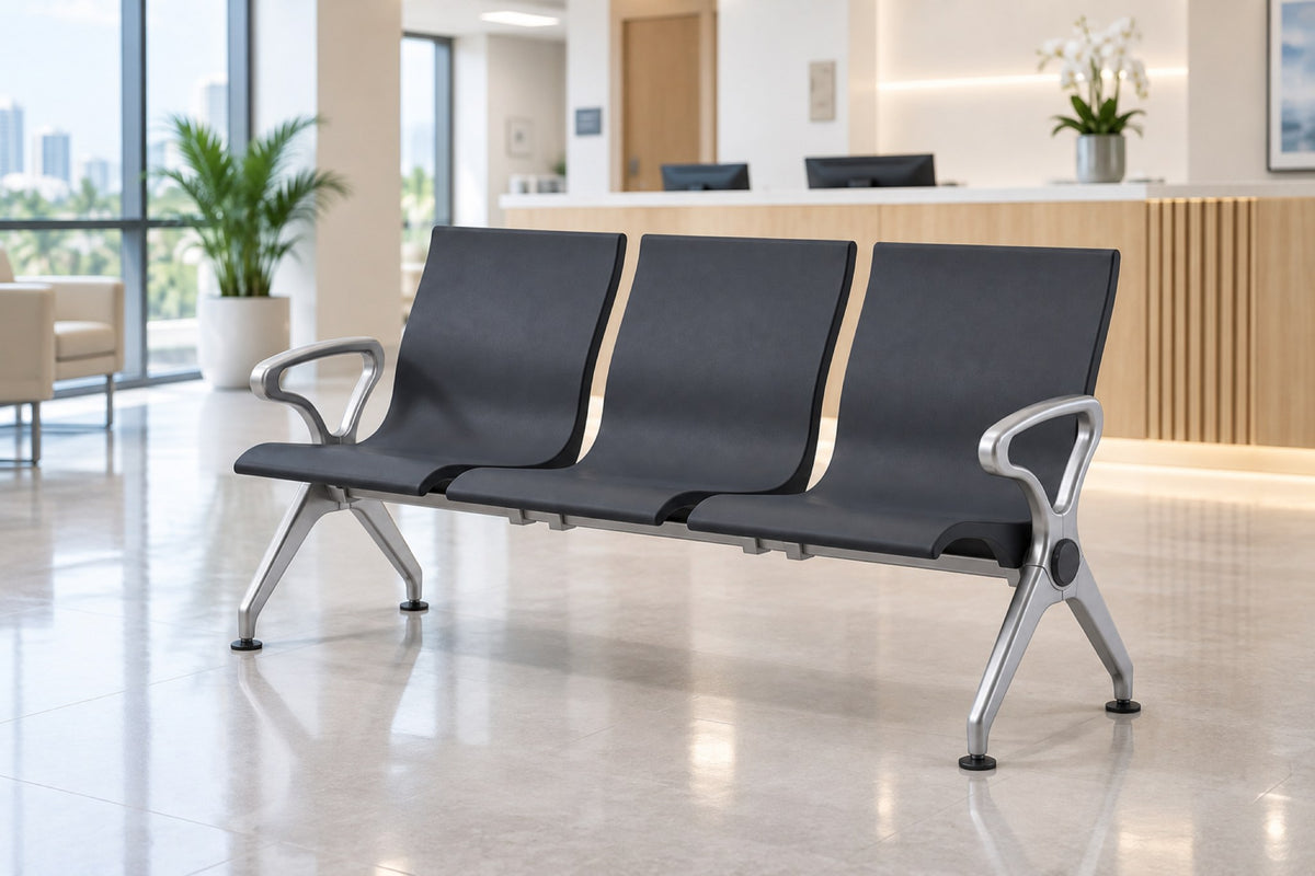 Embassy 3 Seater - PU Waiting Chair - Grey Lifestyle - Office R Us