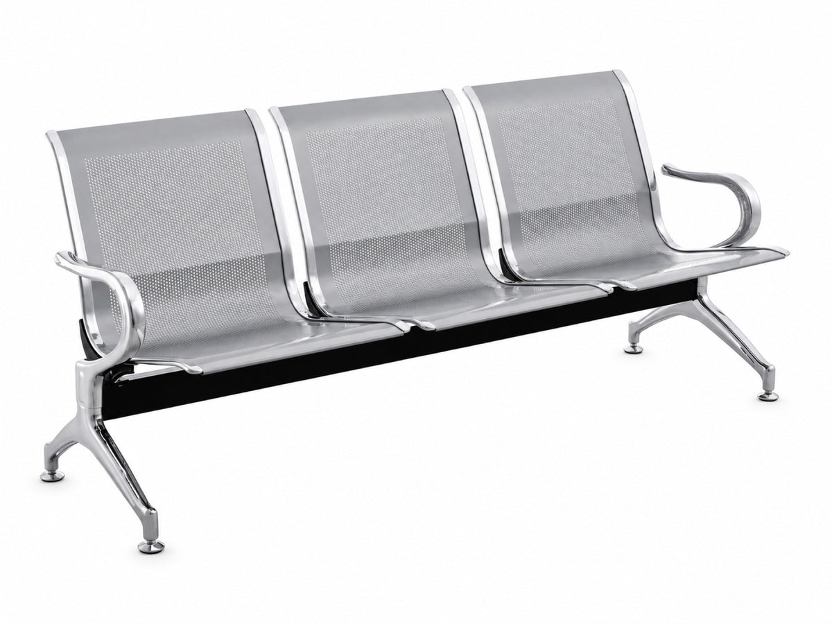 Gateway 3 Seater - Chrome Waiting Chair - Office R Us Lagos