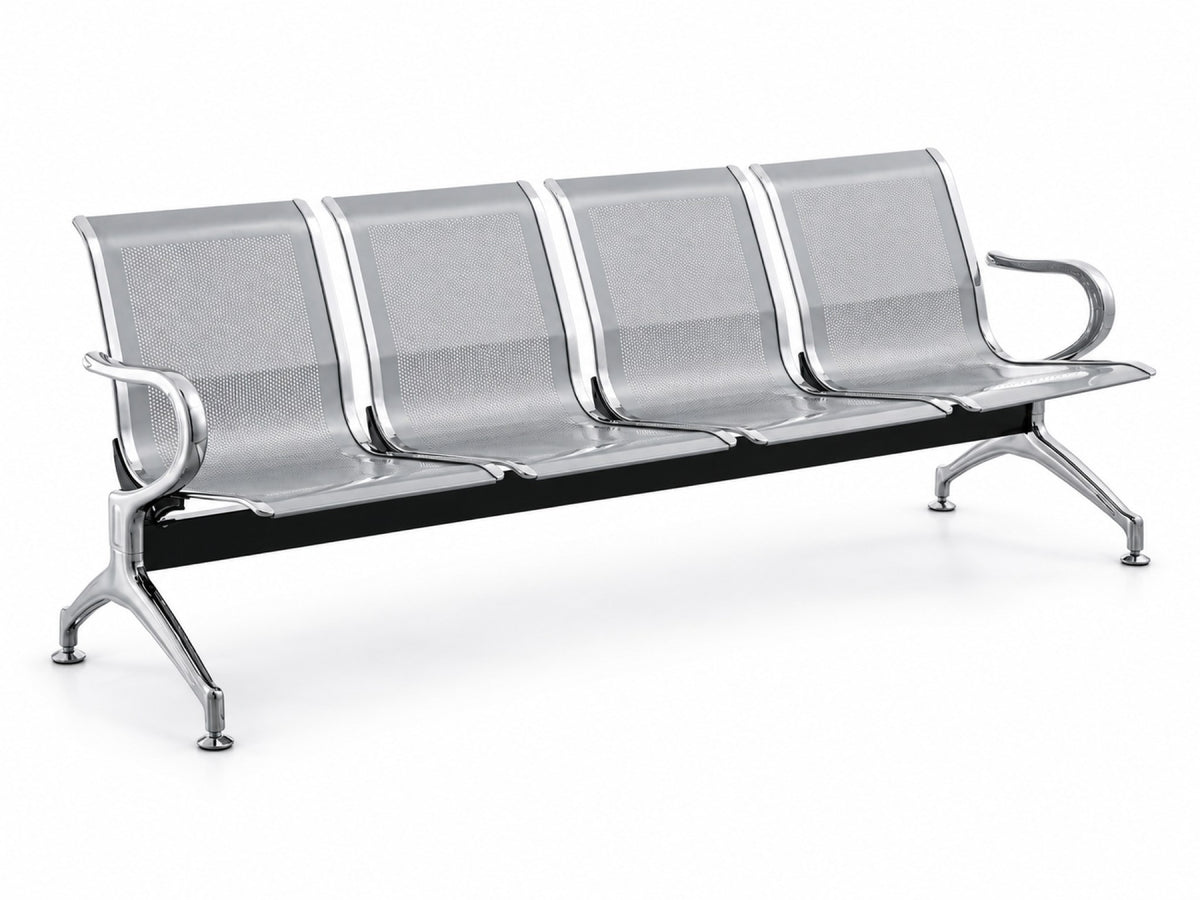 Gateway 4 Seater - Chrome Waiting Chair - Office R Us Lagos
