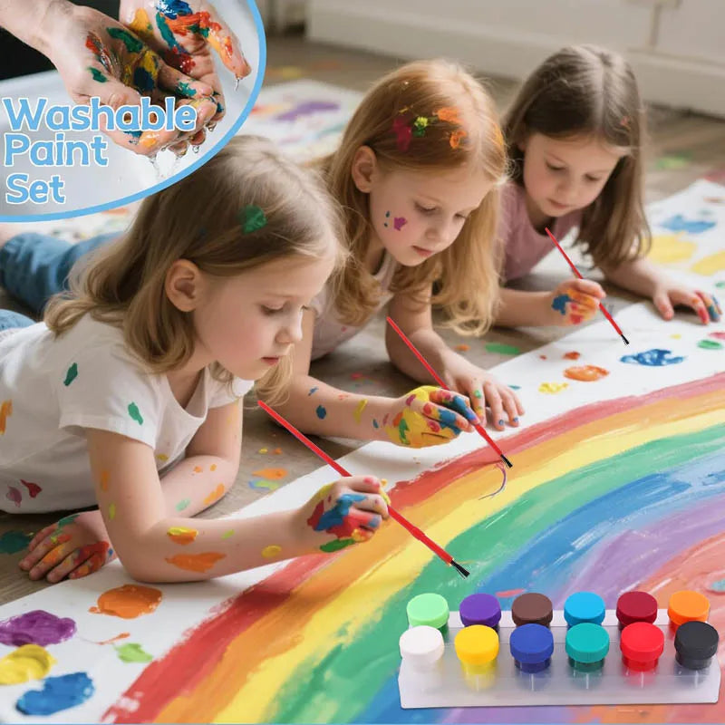 Non-Toxic Tempera Paint Set – 12 Colors