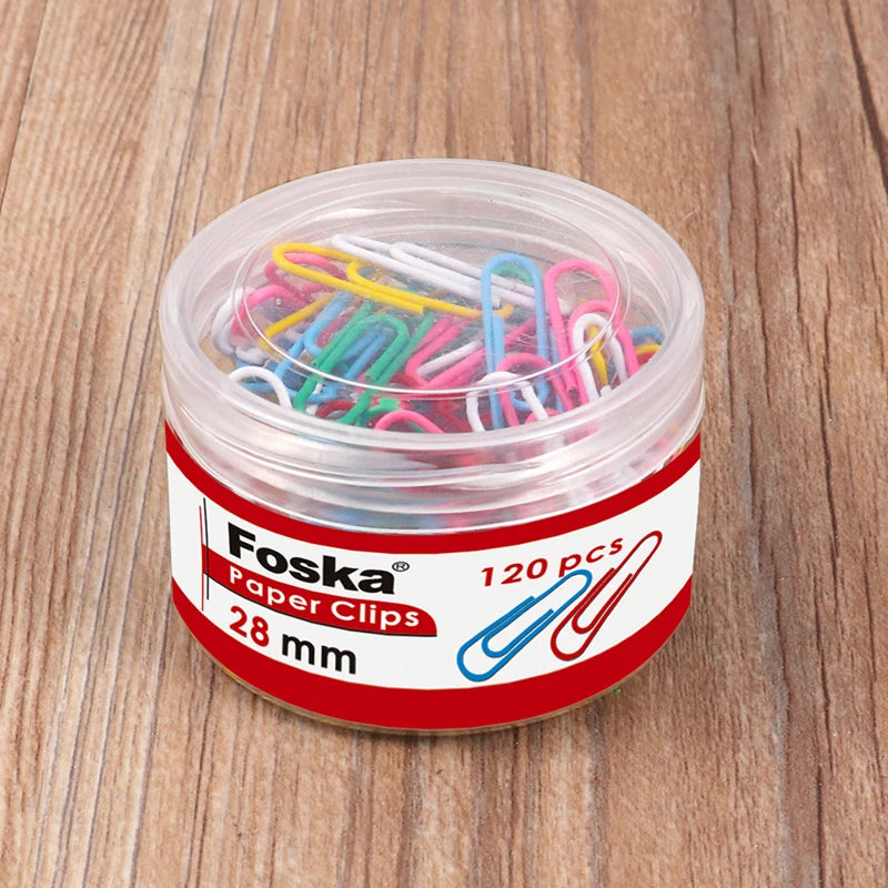 Vinyl Coated Round Paper Clips 28mm – Box of 120