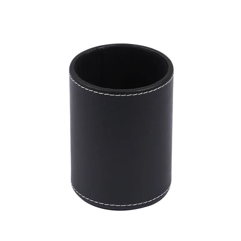 PVC Leather Round Pen Holder Cup