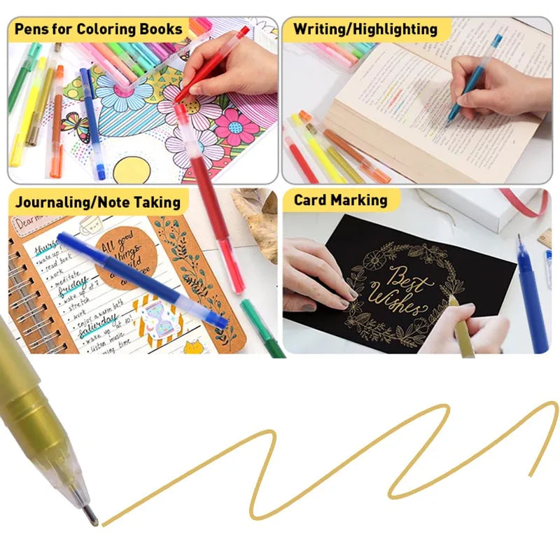 Metallic & Neon Gel Pen Set – 24 Colours in Reusable Box