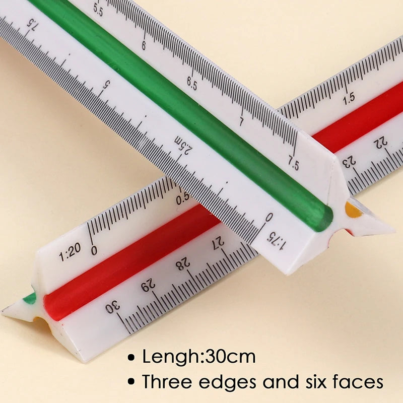 Plastic Triangular Scale Ruler 30cm