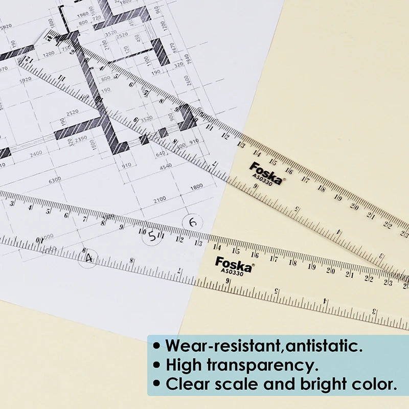 Clear PVC Straight Ruler 30cm