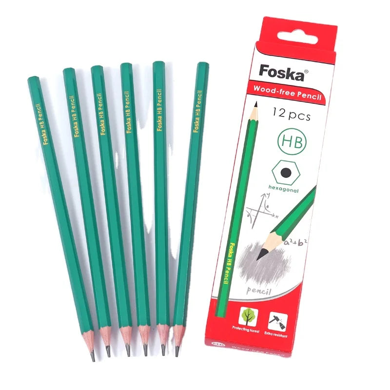 Wood-Free Flexible HB Pencils with Eraser 7" – Box of 12