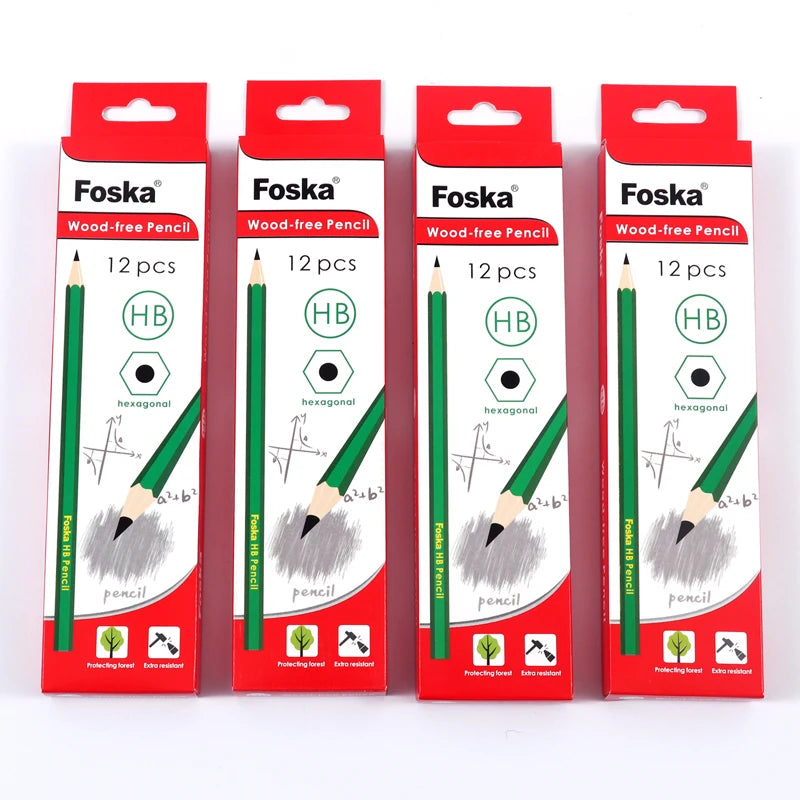 Wood-Free Flexible HB Pencils with Eraser 7" – Box of 12