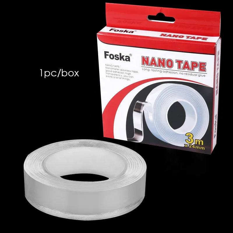 Transparent Nano Tape 24mm x 3m – Strong Reusable Grip